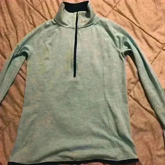 Under Armour Top Womens Light Blue 1/2 Zip Pullover Shirt‎ Jacket Heather Casual - Picture 1 of 4